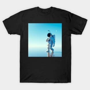 Astronaut walking in a blue ocean T-Shirt